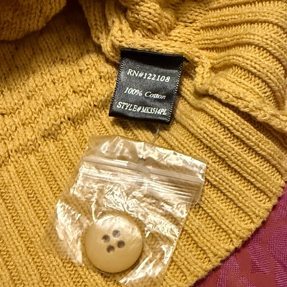 Women's Mustard yellow crop cardigan 3X - Picture 9 of 9